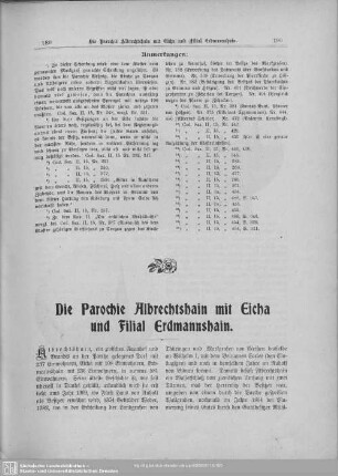 Die Parochie Albrechtshain mit Eicha und Filial Erdmannshain