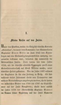 I. Meine Reisen auf den Inseln