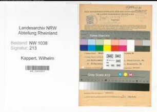 Entnazifizierung Wilhelm Kappert , geb. 11.02.1899 (Justizbeamter)