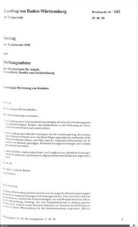 Antrag der SPD: Ganztägige Betreuung von Kindern