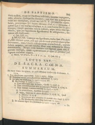 Locus XXV. De Sacra Coena