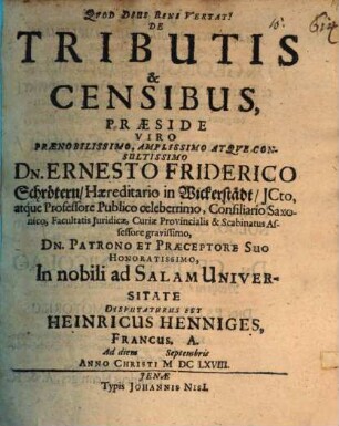 De tributis et censibus