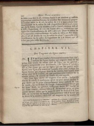 Chapitre VII. Des Tangentes des lignes courbes.