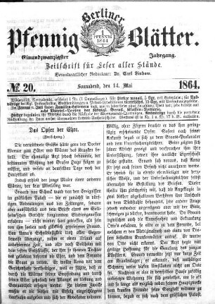 No. 20, Sonnabend, den 14. Mai 1866