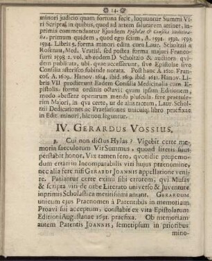 IV. Gerardus Vossius.
