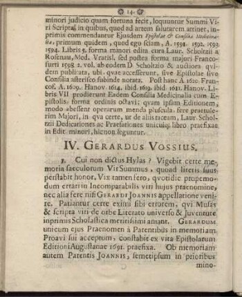 IV. Gerardus Vossius.