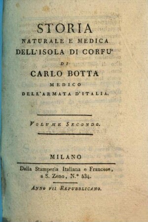 Storia Naturale E Medica Dell'isola Di Corfu, 2