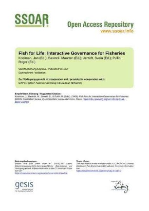 Fish for Life: Interactive Governance for Fisheries