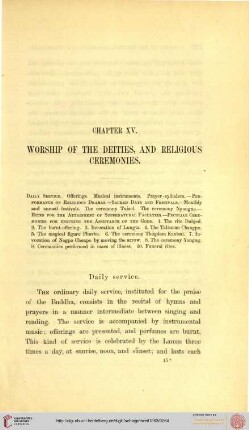 XV. Worship of the deities, and religious ceremonies