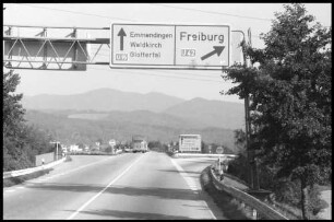 Freiburg: Richtungstafel Zubringer, mit Kandel