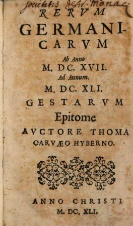 Rerum germanicarum ab anno 1617 ad annum 1641 gestarum Epitome
