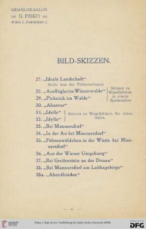 Bild-Skizzen (Nr. 27-38a)
