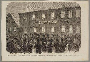 Militärkapelle spielt vor Feldmarschall Wrangels Hauptquartier 1864