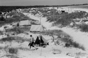 Ostseeküste. Zelte in den Dünen
