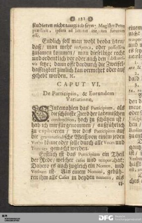 Caput VI. De Participiis, & Eorundem Variatione.