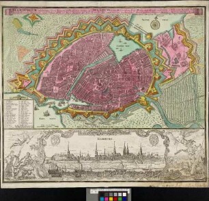 Hamburgum, celeberrima libera Imperii et Hanseatica civitas ac opulentissimum Emporium, circa Ostium Albis ad Mare Septentr., S. C. M. G.