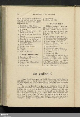 Der Speisezettel