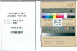 Entnazifizierung Franz Klaas , geb. 27.04.1900 (Milchhaendler)