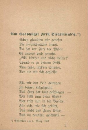 Am Grabhügel Fritz Siegemund's