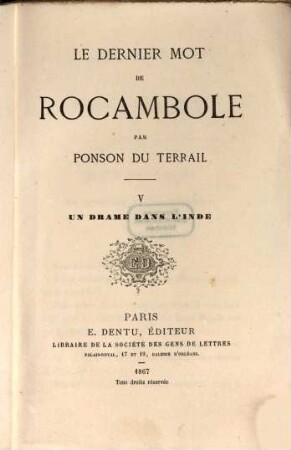 Le dernier mot de Rocambole, 5. Un drame dans l'Inde