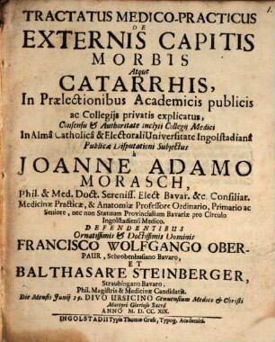 Tractatus Medico-Practicus De Externis Capitis Morbis Atque Catarrhis