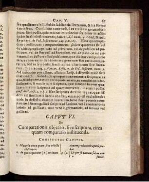 De Comparationis obiecto, sive scriptura, circa quam comparatio instituenda