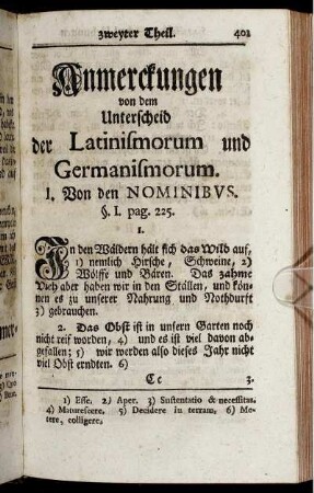 Anmerckungen von dem Unterscheid der Latinismorum und Germanismorum.
