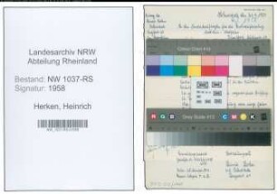 Entnazifizierung Heinrich Herken , geb. 24.05.1908 (Lokfuehrer)