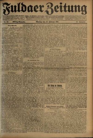 Zweite Ausgabe vom Montag, den 15. Februar 1915.