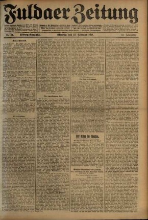 Zweite Ausgabe vom Montag, den 15. Februar 1915.