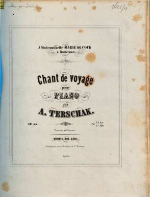 Chant de voyage : pour piano ; op. 55
