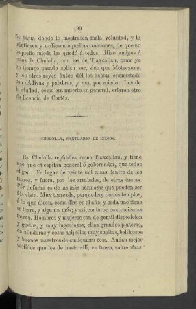 Chololla, Santuario De Indios
