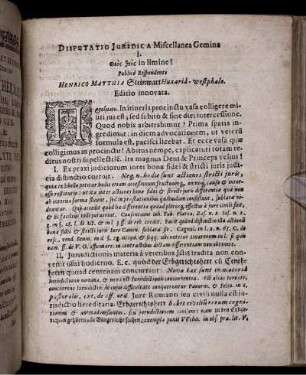 Disputatio Iuridica Miscellanea Gemina I.