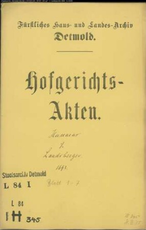 Hunaeus, Franz, Lakai gegen Bernd Landsberger zu Brüntorf - Pferdetausch