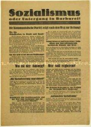 Aufruf der KPD zur Reichstagswahl 1930