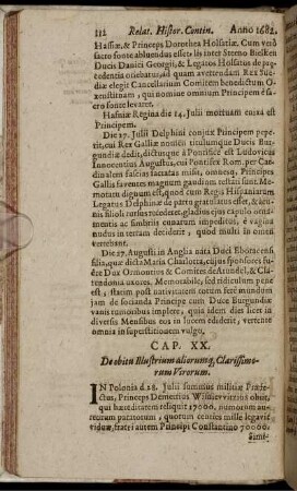 Cap. XX. De obitu Illustrium aliorumque Calrissimorum Virorum