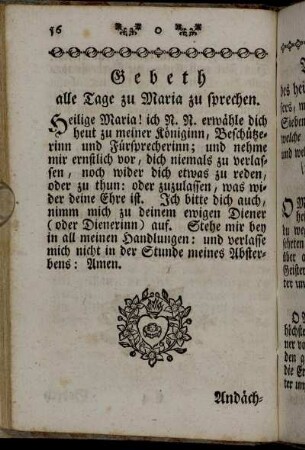 Gebeth alle Tage zu Maria zu sprechen.