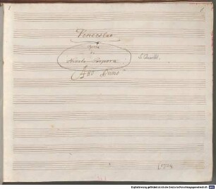 Venceslao, V (8), Coro, orch, cemb - BSB Mus.ms. 162 : [title by other hand:] Venceslao // Opera // di // Nicolo Porpora // 1724 // (Atto Primo-Quinto) // [spine title:] VENCESLAO