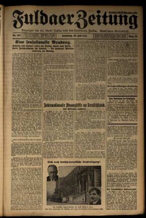 Ausgabe vom Samstag, den 18. Juli 1931.