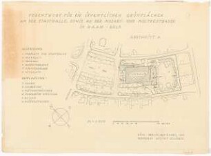 Öffentliche Grünanlage an der Stadthalle und Karl-August-Jung-Platz, Haan: Grünflächen an der Stadthalle (Abschnitt A) 1:500