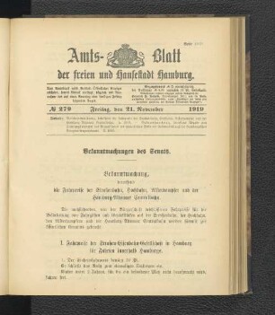 No.279, Freitag, den 21. November 1919