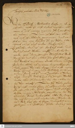 Brief von August Hermann Francke an Benjamin Schultze.