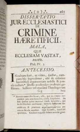 Antecessio. - Typographus. Lectori Salutem.