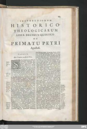 Caput I. Quis Primatus concessus sit Petro.