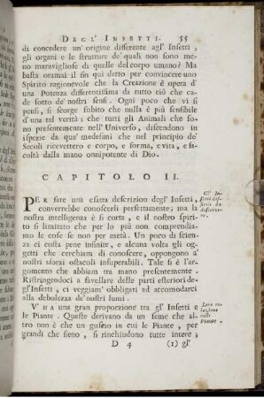 Capitolo II. Che cosa sieno gl' Insetti.