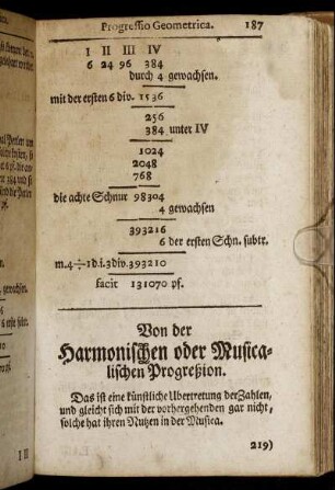 Von der Harmonischen oder Musicalischen Progreßion