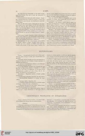Chronique française et étrangère