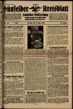 Erste Ausgabe vom Freitag, den 05. April 1940.