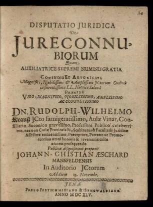 Disputatio Iuridica De Iure Connubiorum