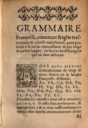 Grammaire françoise